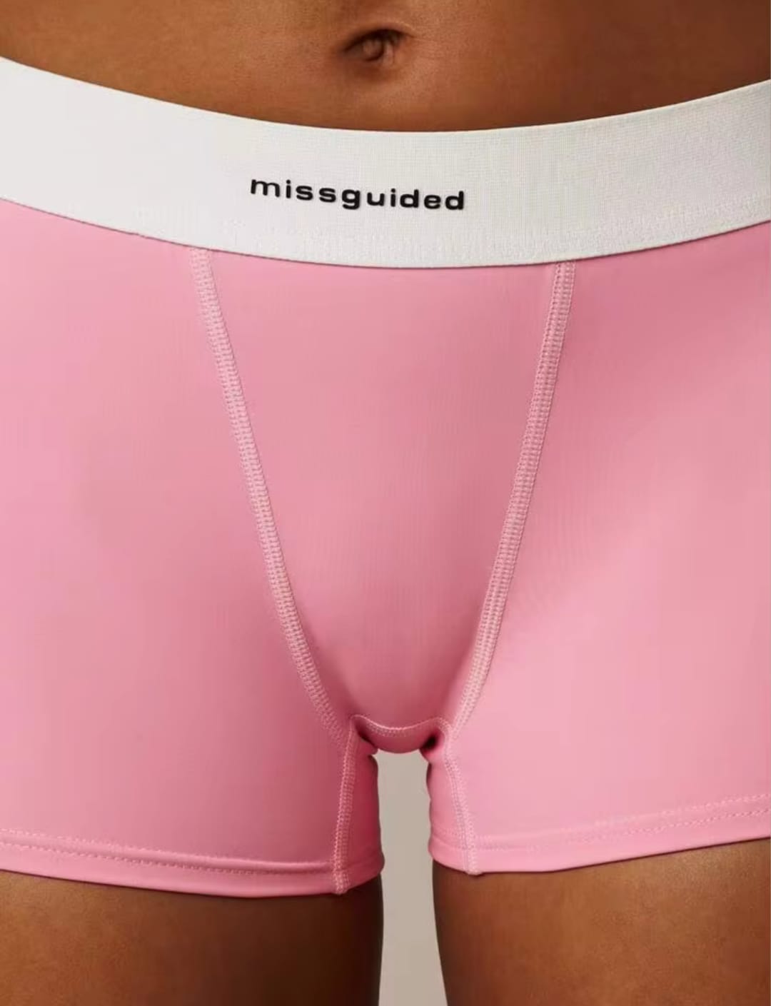 Missguided Women's Light Grey Marl Branded Band Boxer Shorts / Boybriefs